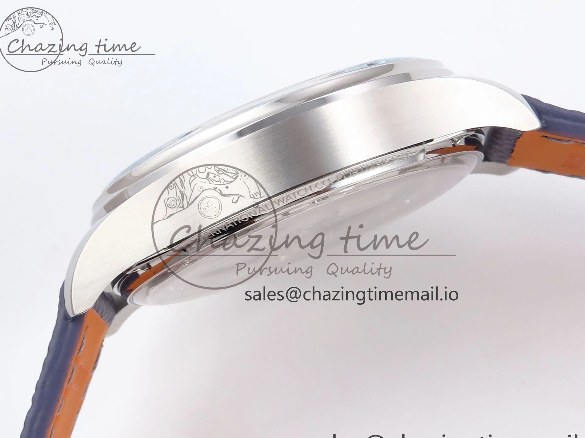 MIROTIME 0601 Lightweight Portugieser Automatic SS IW501708 APSF 1:1 Best Edition Light Blue Dial on Gray Leather Strap A 7012